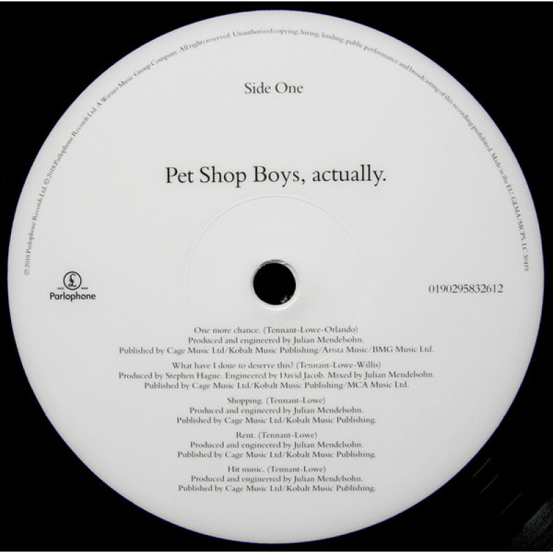 Pet Shop Boys - Actually (USA & Europe 02 Mar 2018)