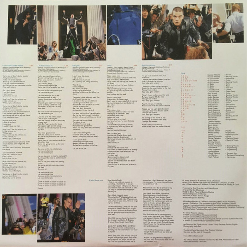 Вінілова платівка  Robbie Williams - Life Thru A Lens (Vinyl, LP, Album, Reissue, Stereo)
