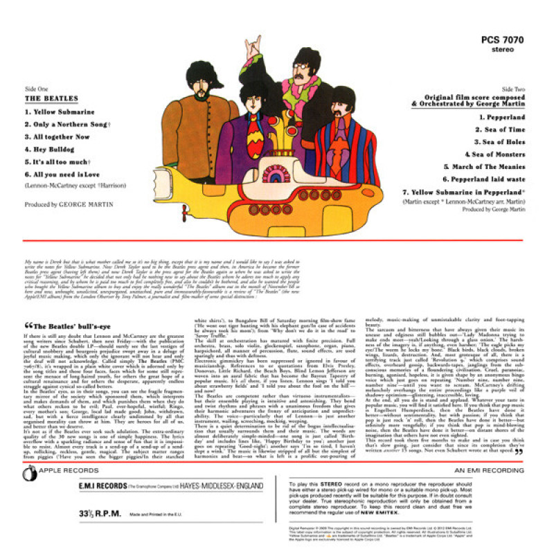 Вінілова платівка  The Beatles - Yellow Submarine (Vinyl, LP, Album, Reissue, Remastered, Stereo)