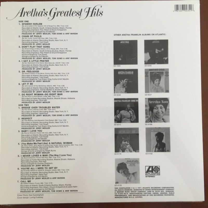 Вінілова платівка  Aretha Franklin - Aretha's Greatest Hits (Vinyl, LP, Compilation, Reissue)