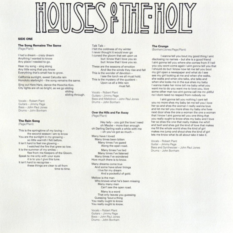 Вінілова платівка  Led Zeppelin - Houses Of The Holy (Vinyl, LP, Album, Reissue, Remastered, Stereo)