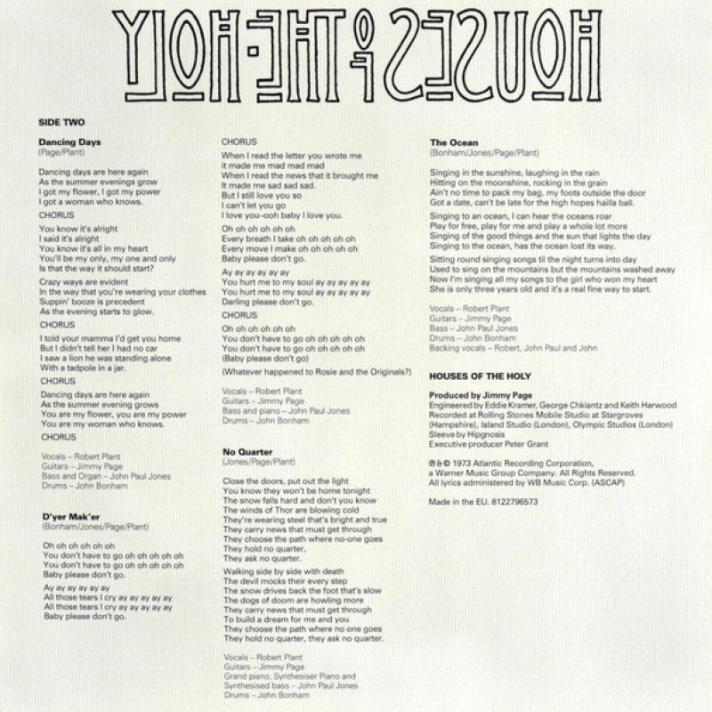 Вінілова платівка  Led Zeppelin - Houses Of The Holy (Vinyl, LP, Album, Reissue, Remastered, Stereo)