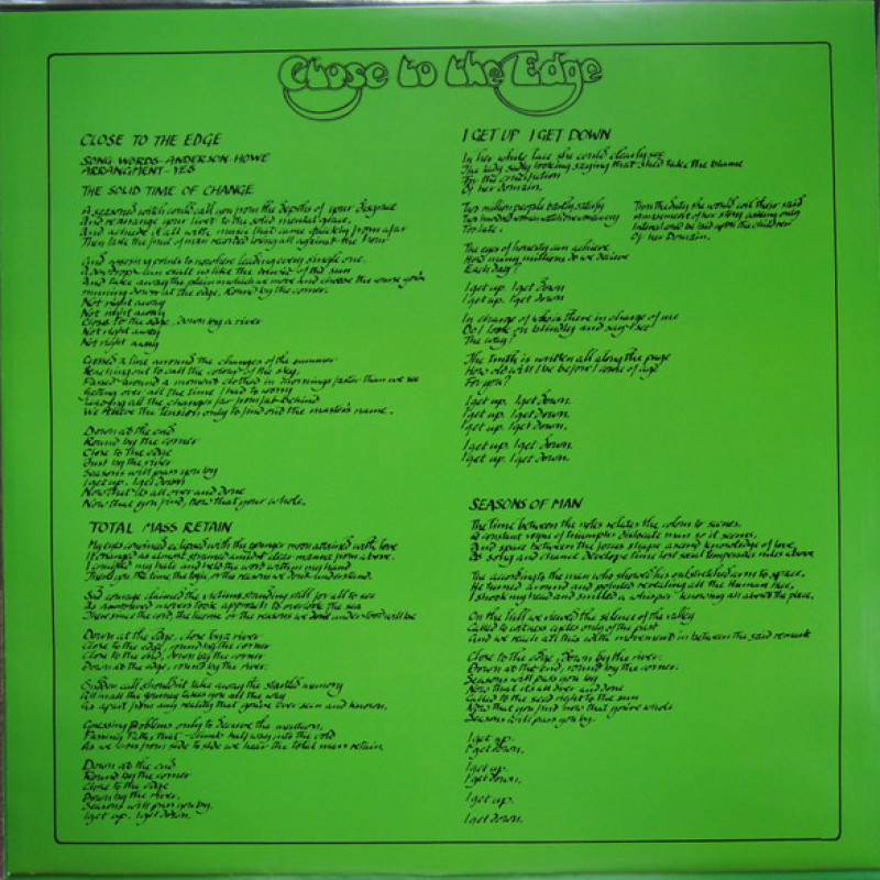 Вінілова платівка  Yes - Close To The Edge (Vinyl, LP, Album, Reissue, Stereo)
