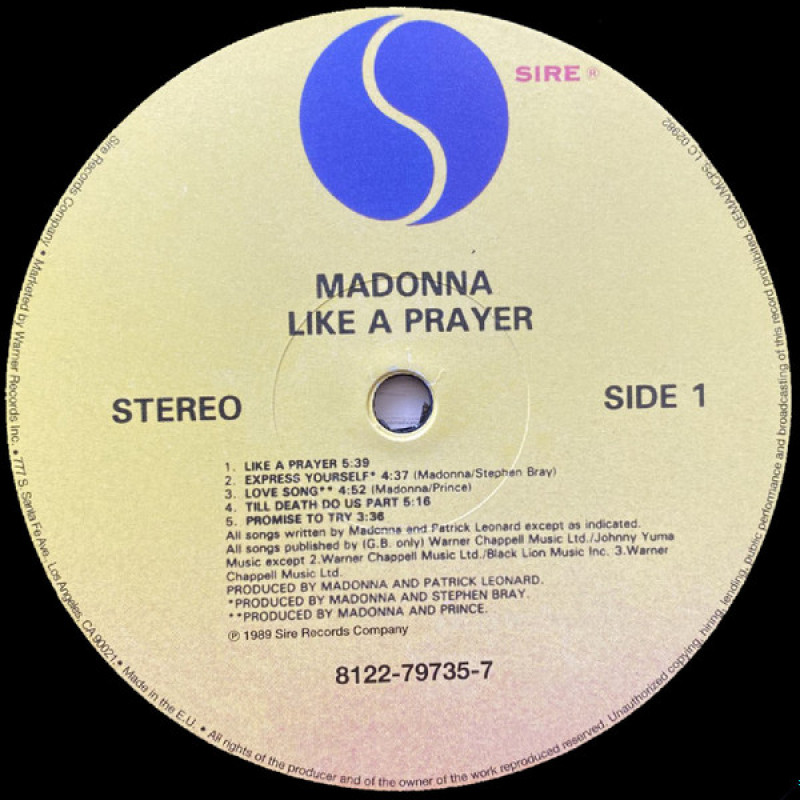 Madonna - Like A Prayer (Europe 2020)