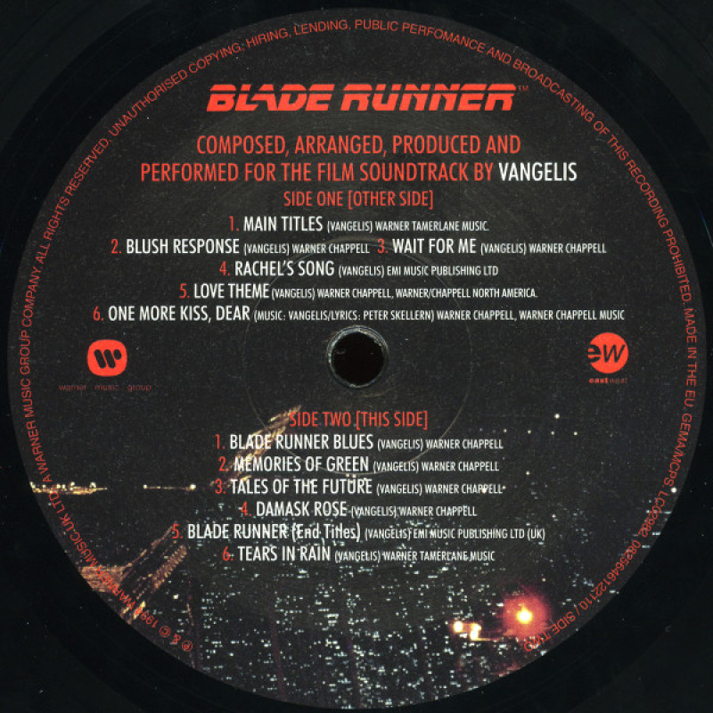 Vangelis - Blade Runner (Worldwide 08 Jun 2015)