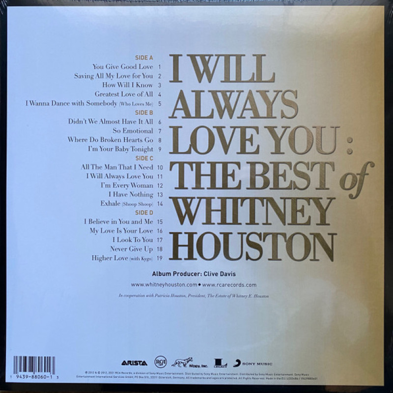 Whitney Houston - I Will Always Love You: The Best Of Whitney Houston (Europe 29 Oct 2021)
