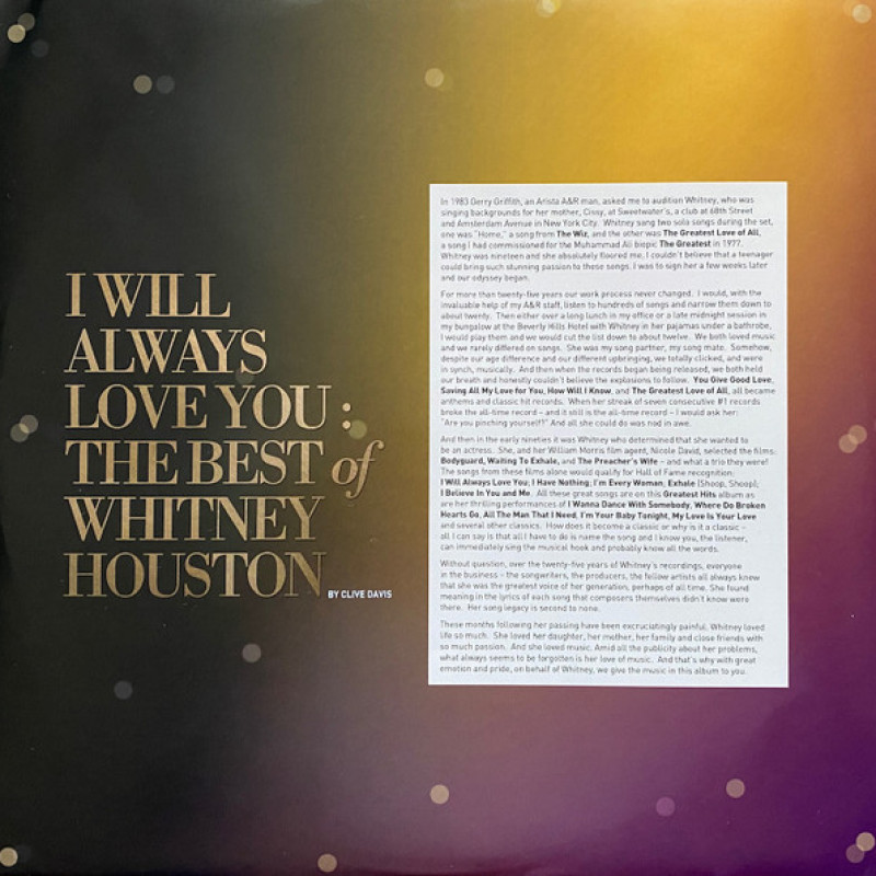 Whitney Houston - I Will Always Love You: The Best Of Whitney Houston (Europe 29 Oct 2021)
