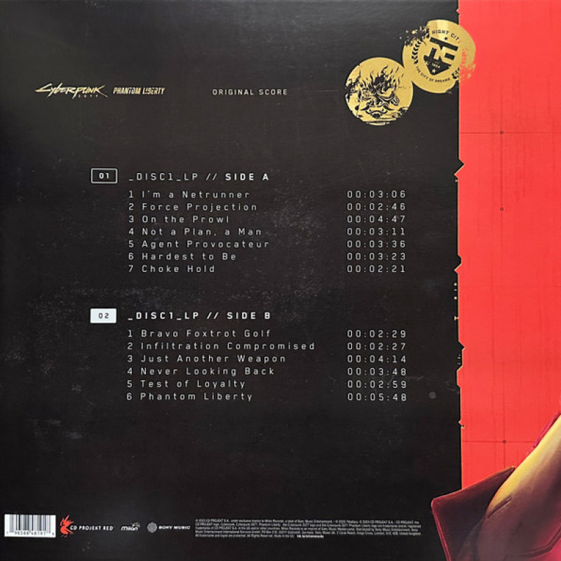 Вінілова платівка  P.T. Adamczyk, Jacek Paciorkowski - Cyberpunk 2077: Phantom Liberty (Original Score) (Vinyl, LP, Album)