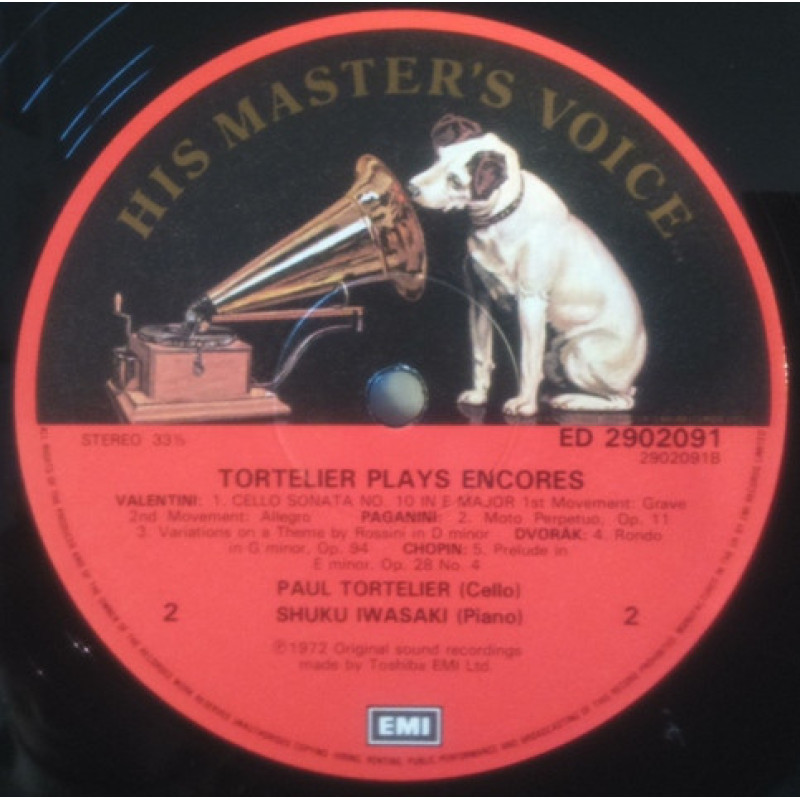 Paul Tortelier With Shuku Iwasaki - Plays Encores (UK)