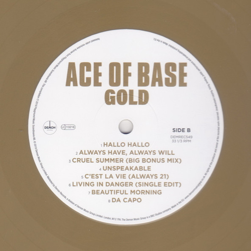 Ace Of Base - Gold (UK 11 Oct 2019)