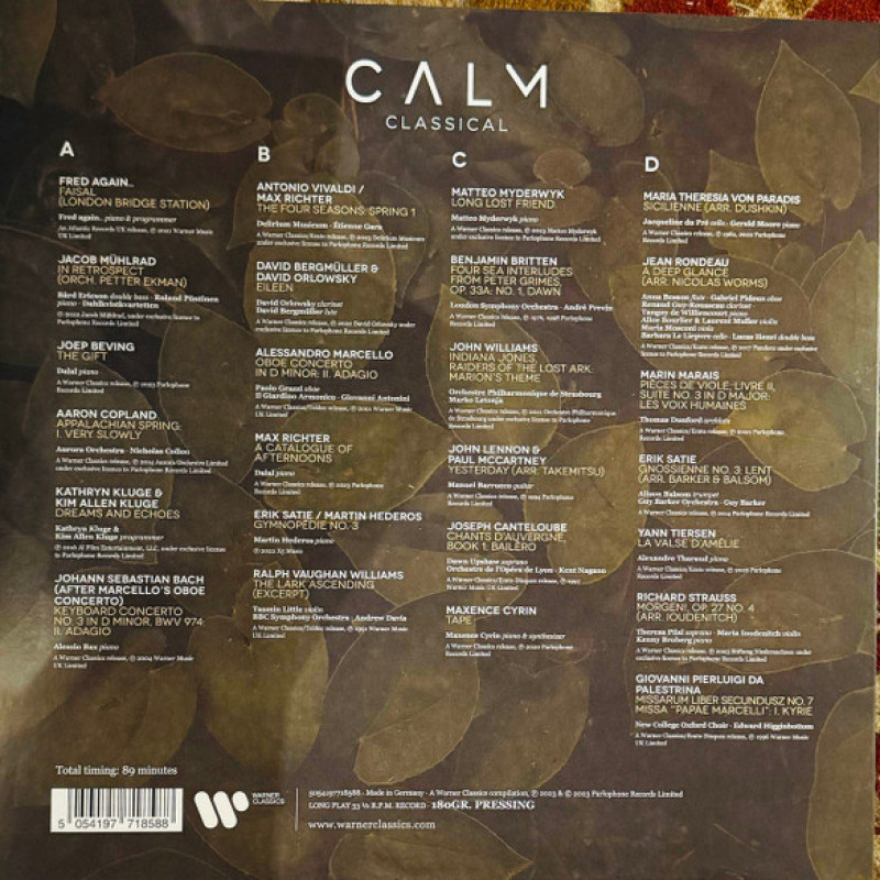 Вінілова платівка  Various - Calm Classical (Vinyl, LP, Compilation)