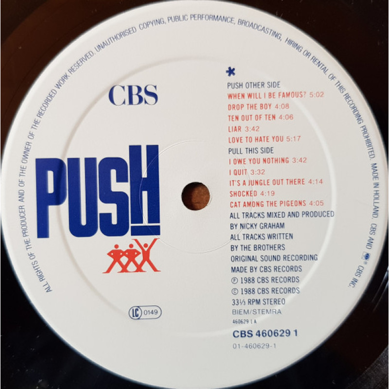 Bros - Push (Europe 1988)