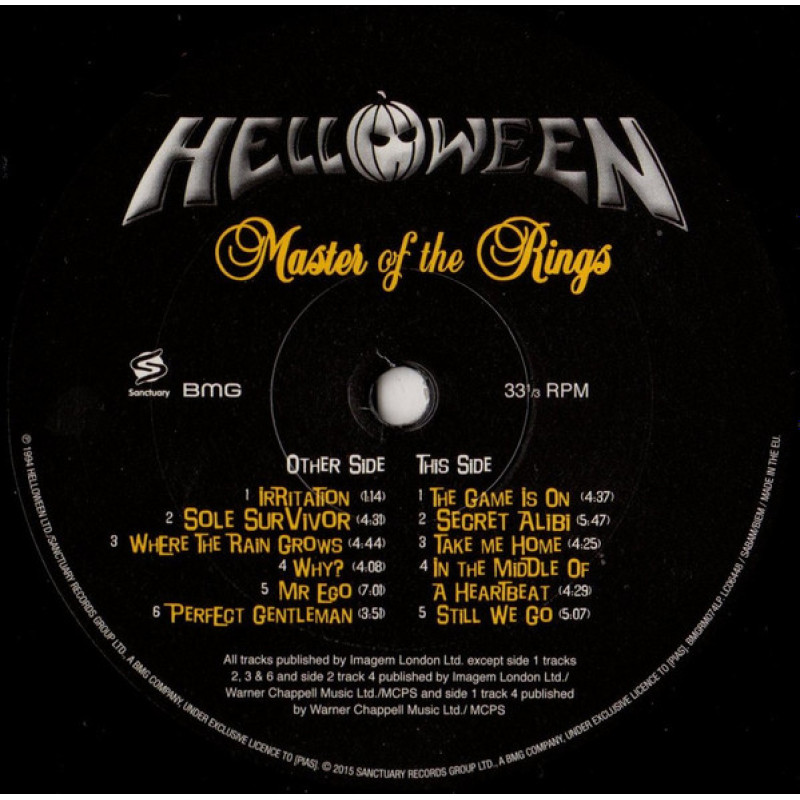 Helloween - Master Of The Rings (Europe 27 Nov 2015)