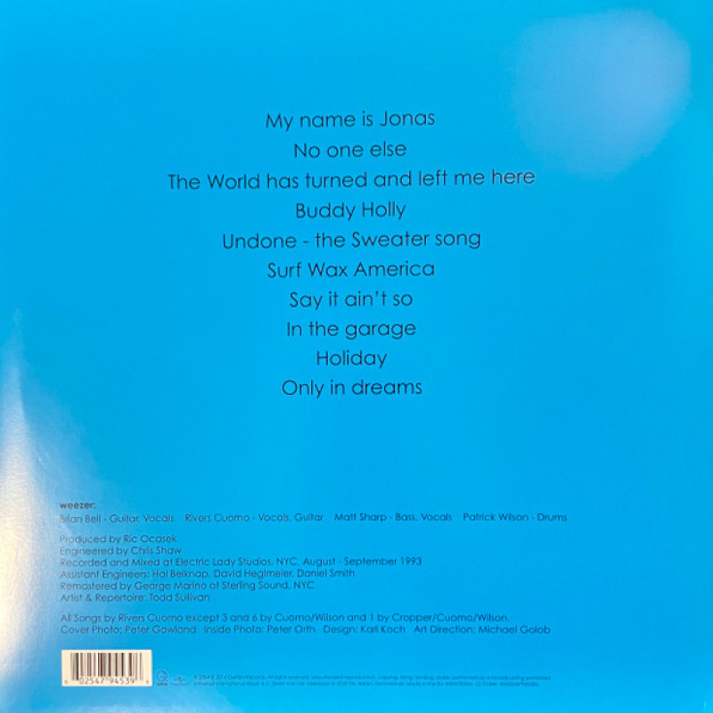 Вінілова платівка  Weezer - Weezer (Vinyl, LP, Album, Reissue, Remastered)