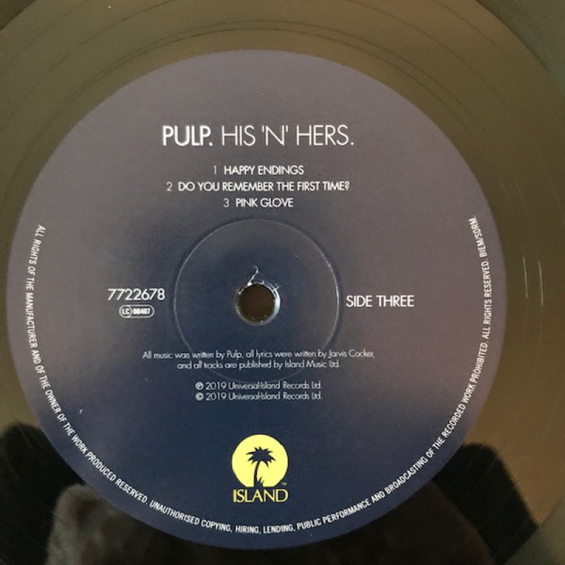 Pulp - His 'N' Hers (Europe 25 Oct 2019)