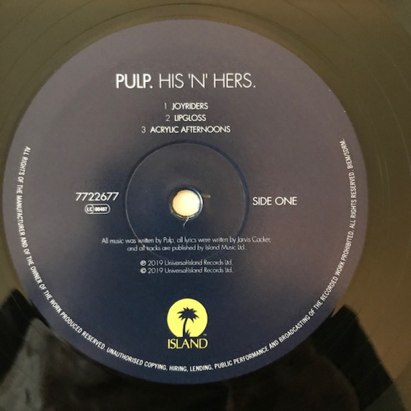 Pulp - His 'N' Hers (Europe 25 Oct 2019)