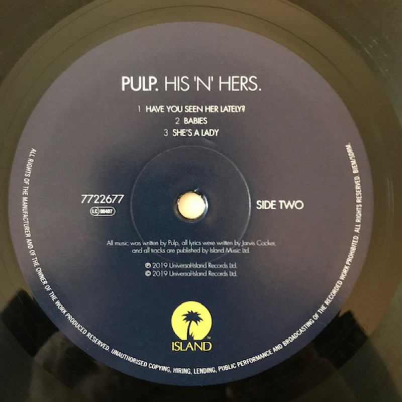 Pulp - His 'N' Hers (Europe 25 Oct 2019)