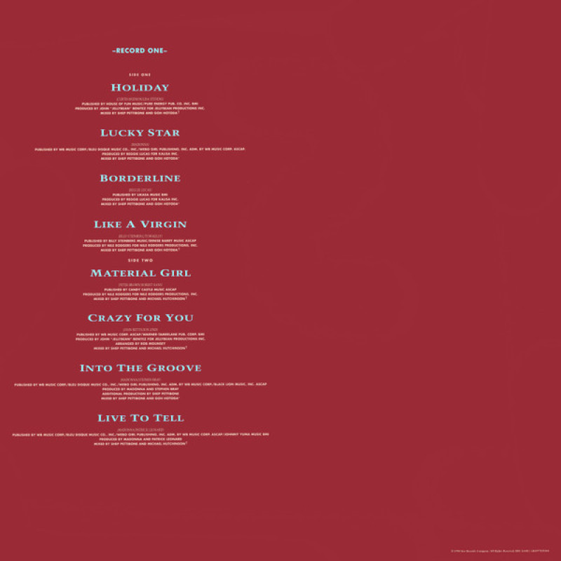 Вінілова платівка  Madonna - The Immaculate Collection (Vinyl, LP, Album, Compilation, Reissue, Repress)