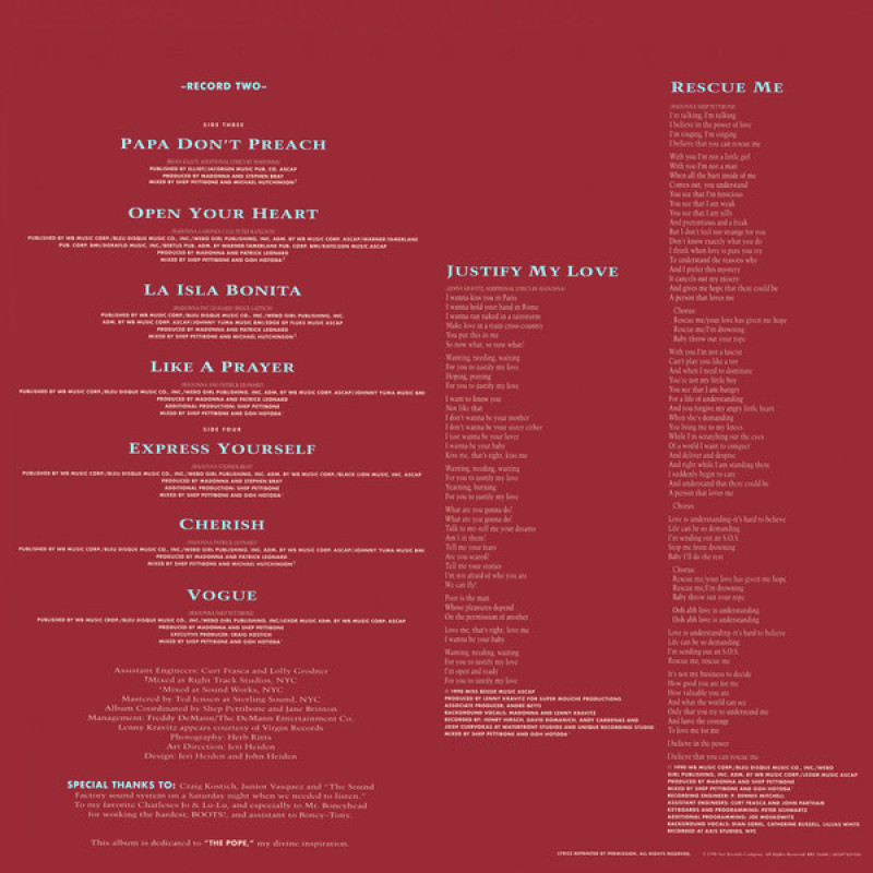 Вінілова платівка  Madonna - The Immaculate Collection (Vinyl, LP, Album, Compilation, Reissue, Repress)