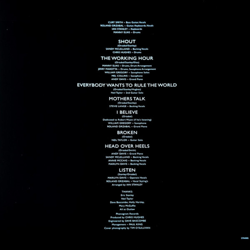 Вінілова платівка  Tears For Fears - Songs From The Big Chair (Vinyl, LP, Album, Reissue, Stereo)
