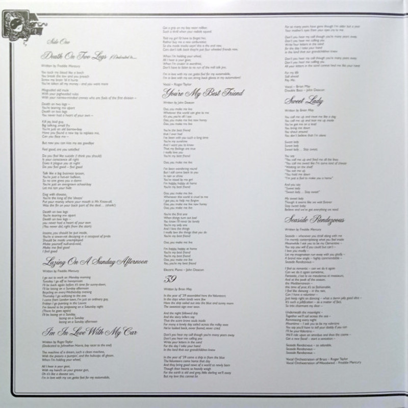 Вінілова платівка  Queen - A Night At The Opera (Vinyl, LP, Album, Reissue, Remastered, Repress, Stereo)