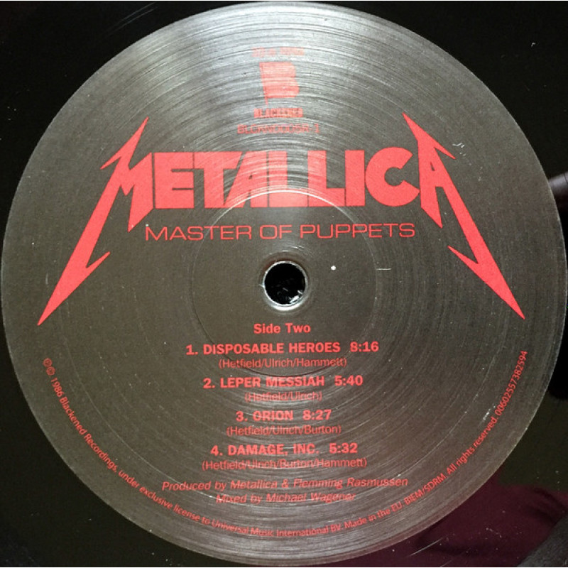 Metallica - Master Of Puppets (Europe 10 Nov 2017)