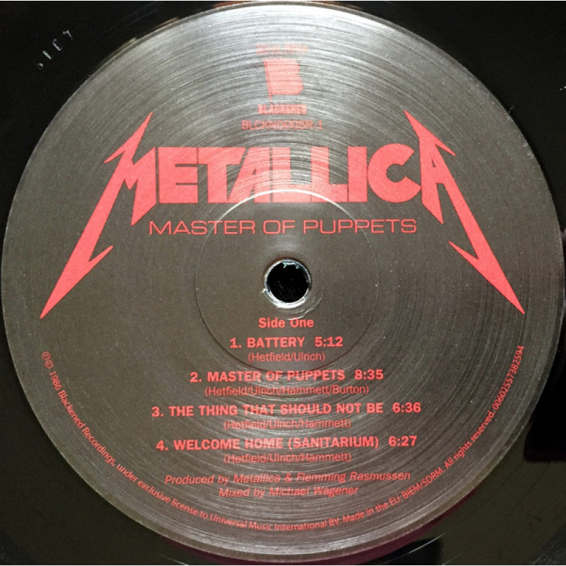 Metallica - Master Of Puppets (Europe 10 Nov 2017)