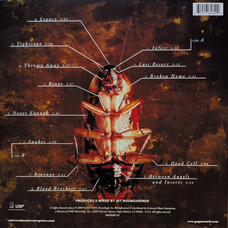 Вінілова платівка  Papa Roach - Infest (Vinyl, LP, Album, Reissue, Stereo)