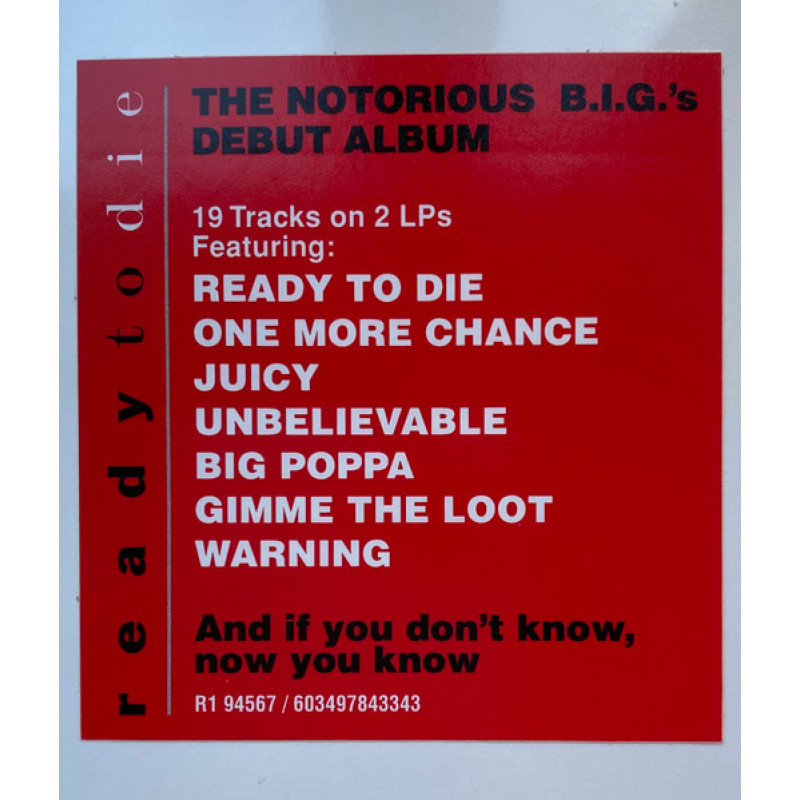 Notorious B.I.G. - Ready To Die (Europe 08 Oct 2021)