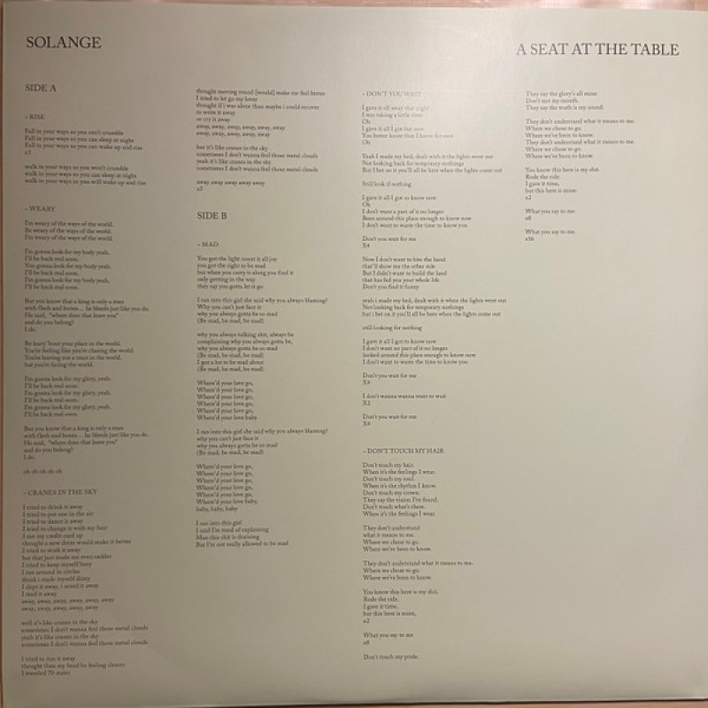 Вінілова платівка  Solange (2) - A Seat At The Table (Vinyl, LP, Album)