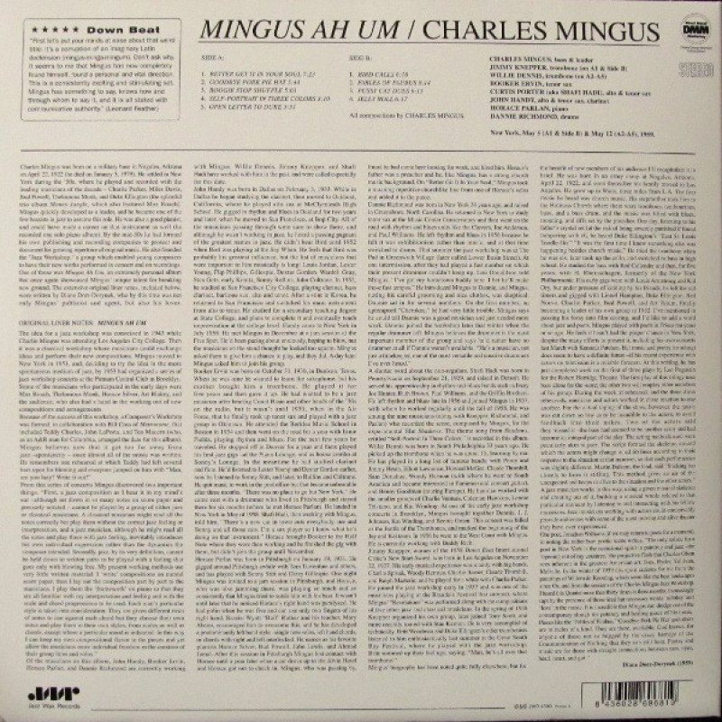 Вінілова платівка  Charles Mingus - Mingus Ah Um (Vinyl, LP, Album, Limited Edition, Reissue, Remastered, Stereo)