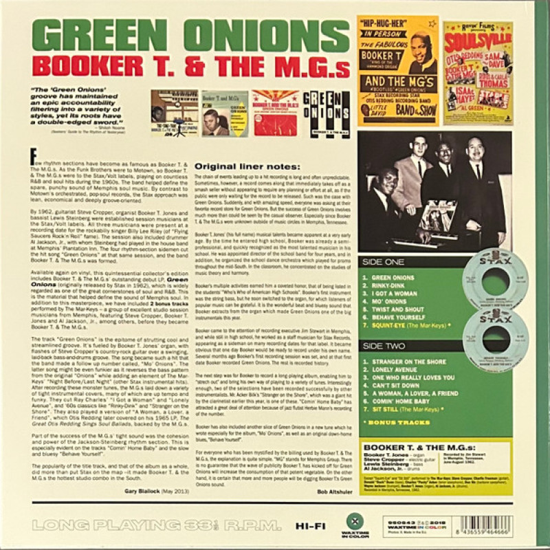 Вінілова платівка  Booker T & The MG's - Green Onions (Vinyl, LP, Album, Limited Edition, Reissue, Remastered)