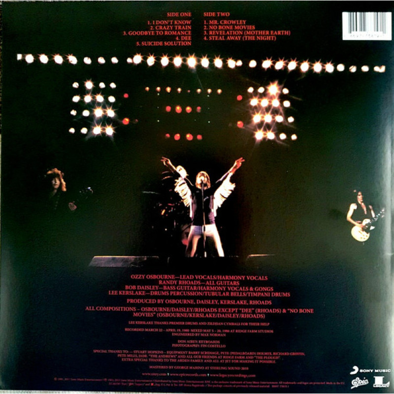 Ozzy Osbourne - Blizzard Of Ozz (Europe 2011)