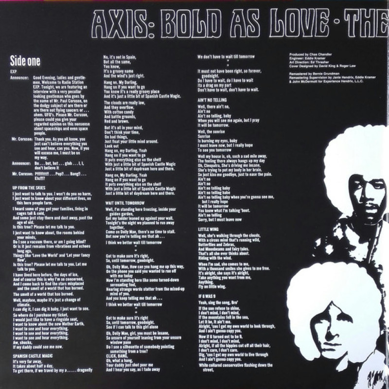 Вінілова платівка  The Jimi Hendrix Experience - Axis: Bold As Love (Vinyl, LP, Album, Reissue, Remastered, Repress, Mono)