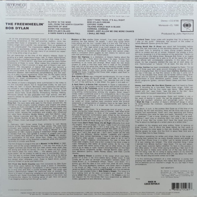 Вінілова платівка  Bob Dylan - The Freewheelin' Bob Dylan (Vinyl, LP, Album, Reissue, Stereo)