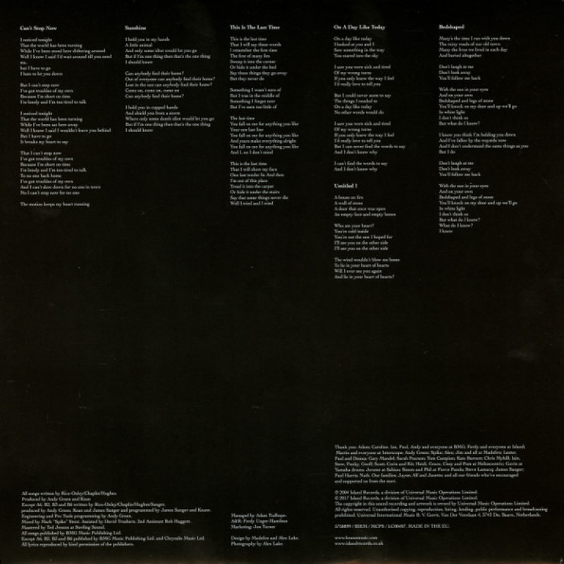 Вінілова платівка  Keane - Hopes And Fears (Vinyl, LP, Album, Reissue)