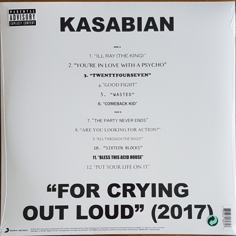 Вінілова платівка  Kasabian - For Crying Out Loud (2017) (Vinyl, LP, Album)