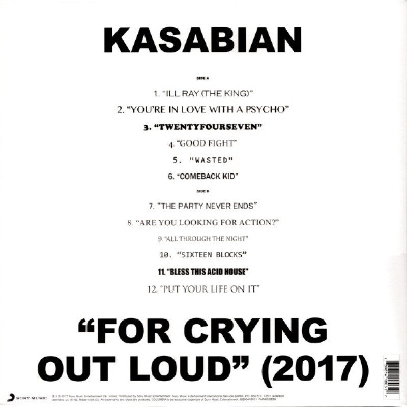 Вінілова платівка  Kasabian - For Crying Out Loud (2017) (Vinyl, LP, Album)