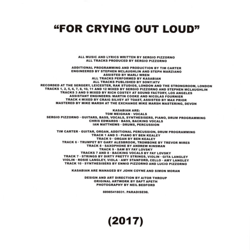 Вінілова платівка  Kasabian - For Crying Out Loud (2017) (Vinyl, LP, Album)