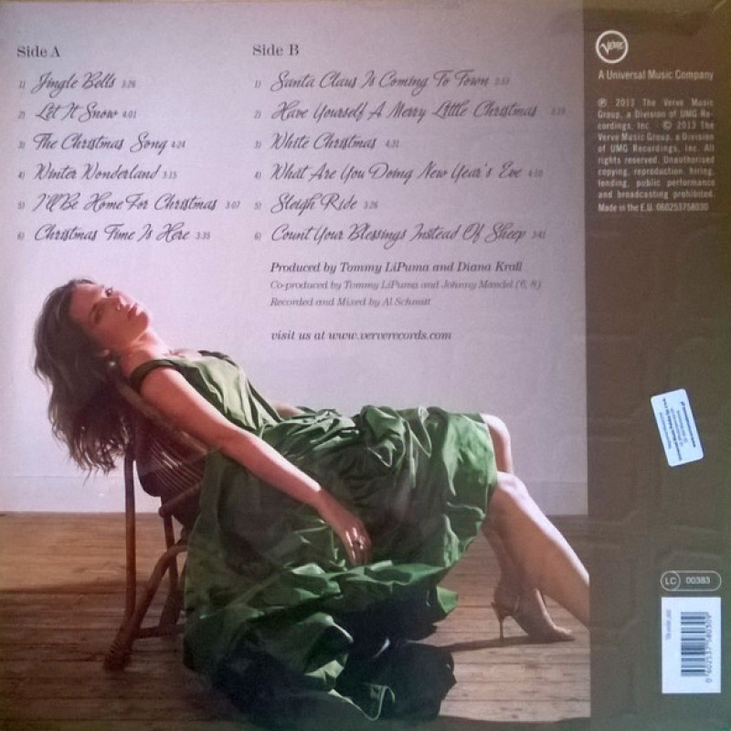 Вінілова платівка  Diana Krall Featuring Clayton-Hamilton Jazz Orchestra, The - Christmas Songs (Vinyl, LP, Album, Reissue)