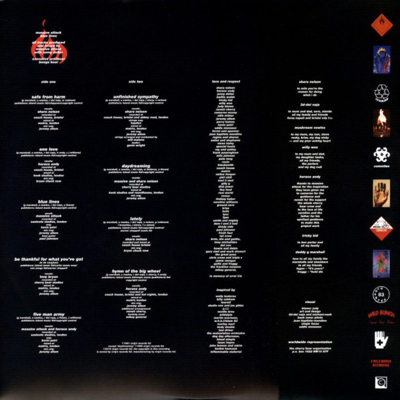 Вінілова платівка  Massive Attack - Blue Lines (Vinyl, LP, Album, Reissue, Stereo)