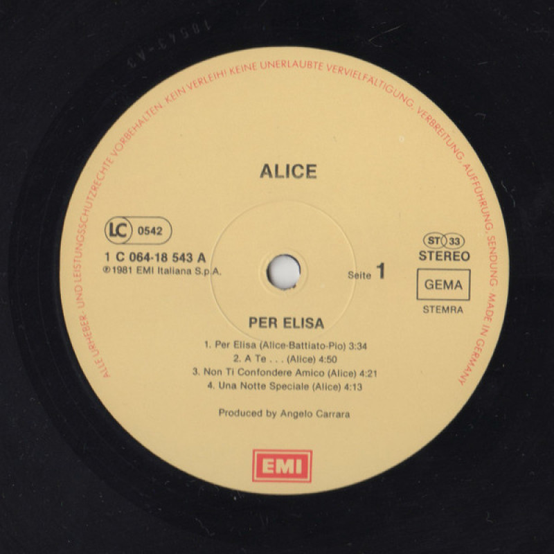 Alice- Per Elisa (Germany 1981)