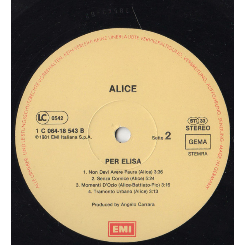 Alice- Per Elisa (Germany 1981)