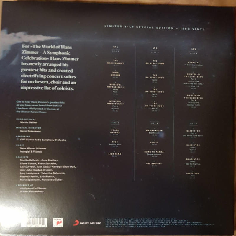 Вінілова платівка  Hans Zimmer - The World Of Hans Zimmer (A Symphonic Celebration) (Vinyl, LP, Album, Limited Edition)