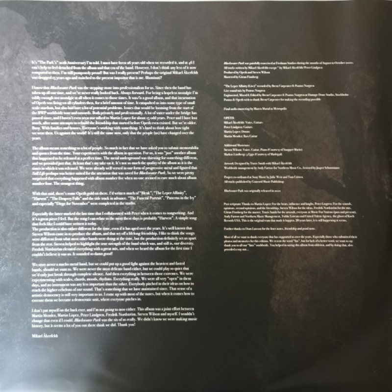 Вінілова платівка  Opeth - Blackwater Park (Vinyl, LP, Album, Reissue)
