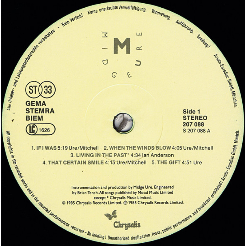 Midge Ure - The Gift (Europe 1985)