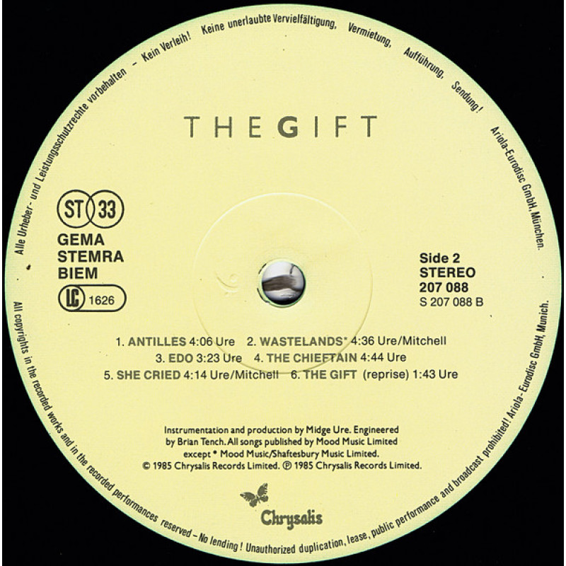 Midge Ure - The Gift (Europe 1985)