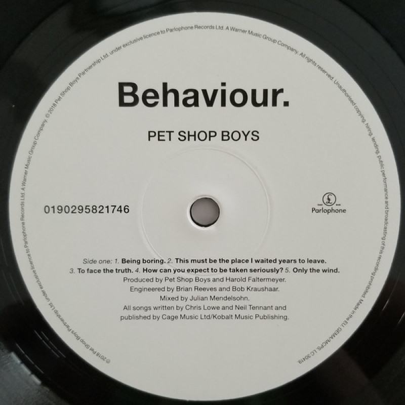Pet Shop Boys - Behaviour. (Europe 31 Aug 2018)