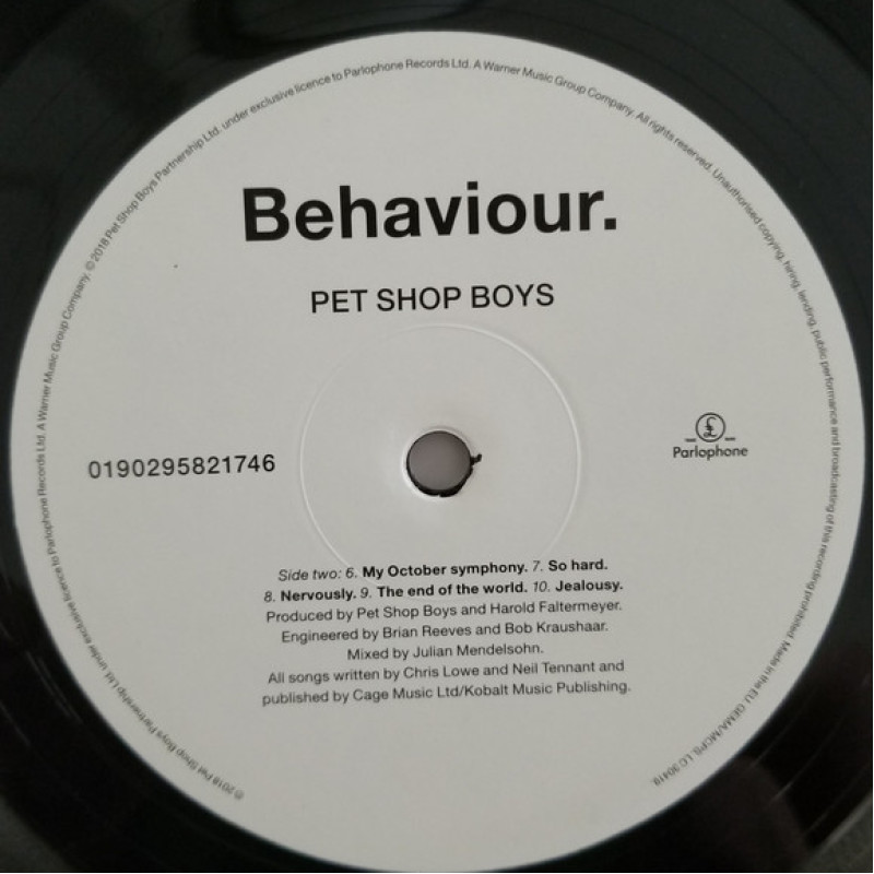 Pet Shop Boys - Behaviour. (Europe 31 Aug 2018)