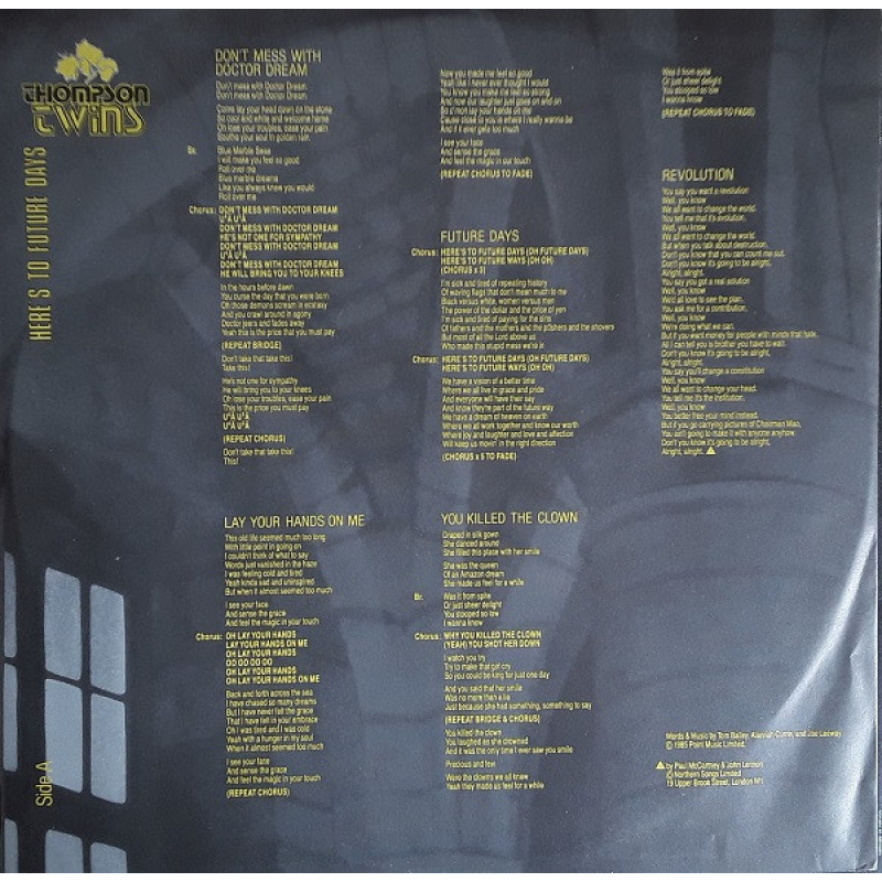 Thompson Twins - Here's To Future Days (Portugal 1985)